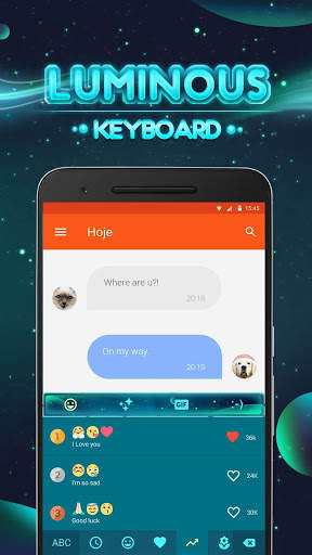 Luminous Emoji Keyboard Theme screenshot 3