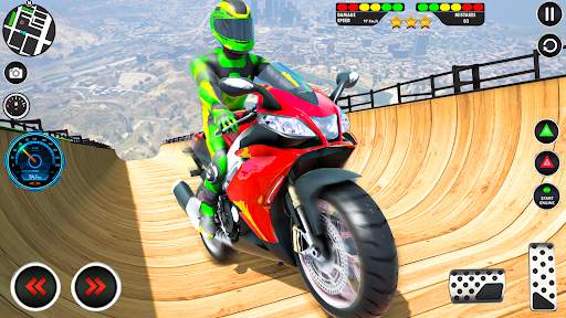 Superhero Mega Ramp Bike Games screenshot 1