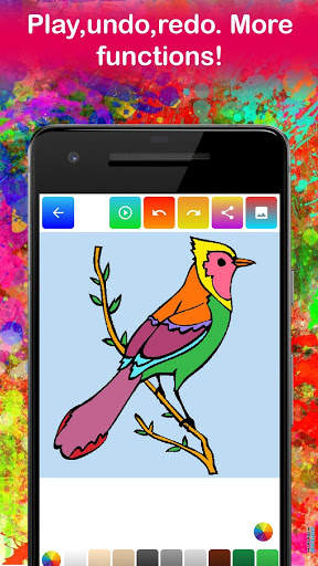 Glitter Bird Coloring Pages Game for kids🐦 screenshot 5