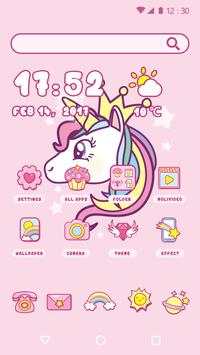 Cartoon Theme - Cute Unicorn screenshot 1