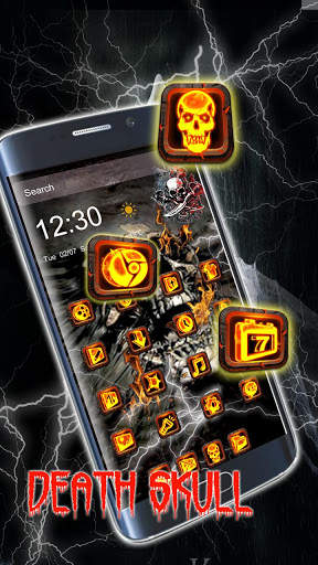 3D Fire Skull Theme screenshot 3
