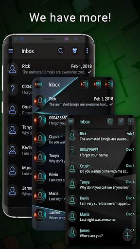 Dark mode SMS theme screenshot 3