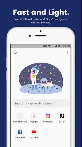Jet Browser: Fast, and Play Videos in Background screenshot 1