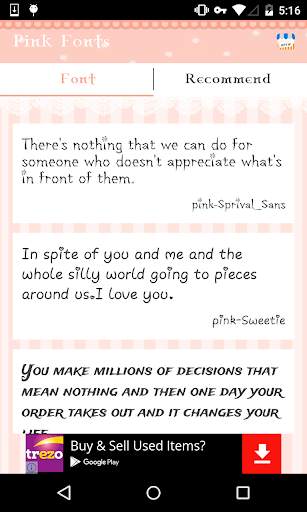 Pink Fonts screenshot 2