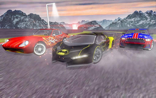 Master Superhero Car Racing games: Lightening Car screenshot 2