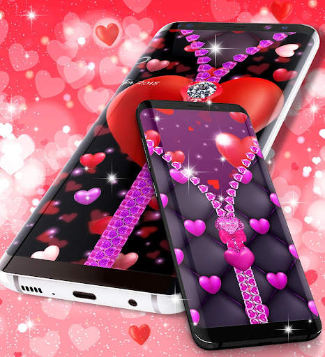 Heart zipper lock screen screenshot 5