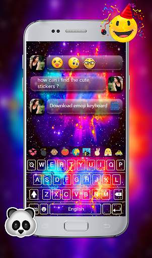 Galaxy Emoji keyboard Theme - Night Galaxy theme screenshot 2