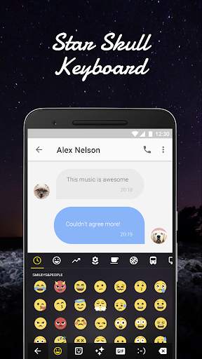 Star Skull  Emoji Keyboard Theme for Whatsapp screenshot 1