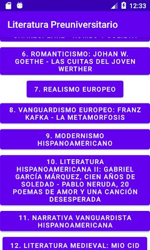 Literatura Preuniversitario screenshot 2