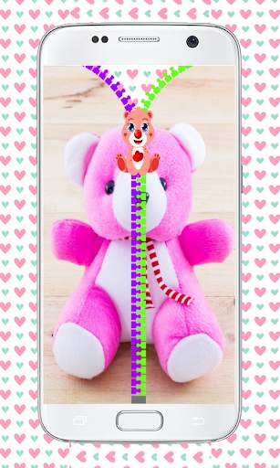 Zipper lock screen teddy bear screenshot 3