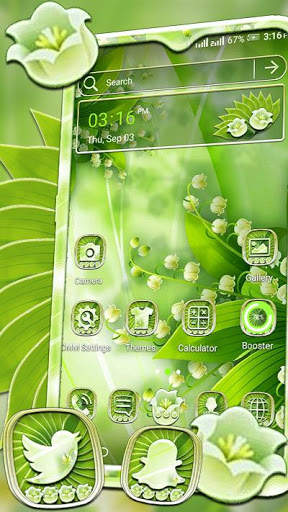 Green Floral Launcher Theme screenshot 1