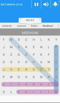 CRICKET GAME -  WORD SEARCH screenshot 2