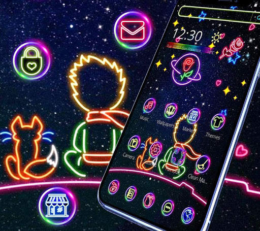 Neon Glitter Galaxy Boy Theme🌠 screenshot 2