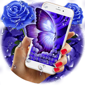 Beautiful Blue Rose Petal Keyboard أيقونة