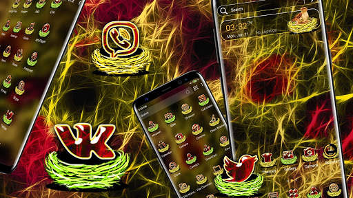 Fractal Neon Nest Launcher Theme screenshot 1