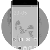 Drawings theme converse street shoe white icon