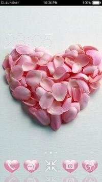 Pink Petals Heart Love Theme screenshot 1