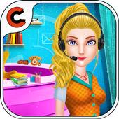 Office girl dress up icon