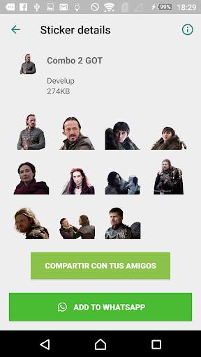 Stickers de Games Of Thrones screenshot 3