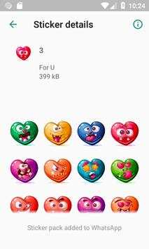 Autocollants coeurs drôles WAStickerApps screenshot 2
