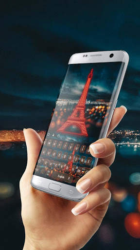Paris Neon night  Eiffel Keyboard स्क्रीनशॉट 3