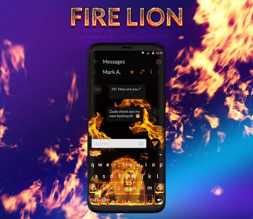 Fire Lion Animated Keyboard + Live Wallpaper screenshot 1
