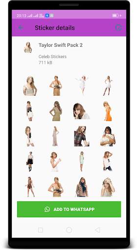 Taylor Swift WAStickerApps : Stickers 4 Whatsapp screenshot 1