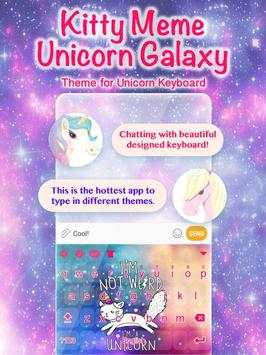Kitty Meme Unicorn Galaxy Keyboard Theme for Girls screenshot 1