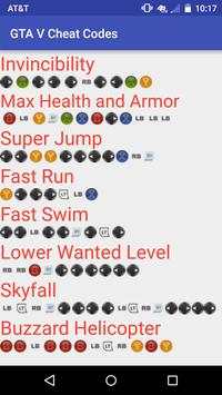 All Cheat Codes for GTA V screenshot 3