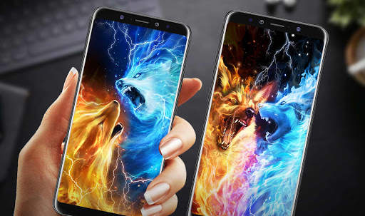 Ice Fire Wolf Wallpaper Themes screenshot 6