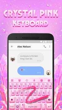 Crystal Pink Emoji Keyboard Theme for Hangouts screenshot 4