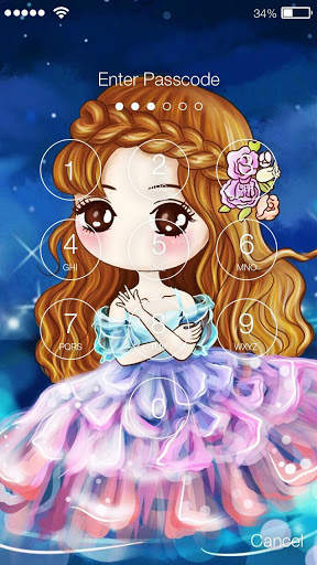 Chibi Cute Princess  Screen Lock screenshot 1