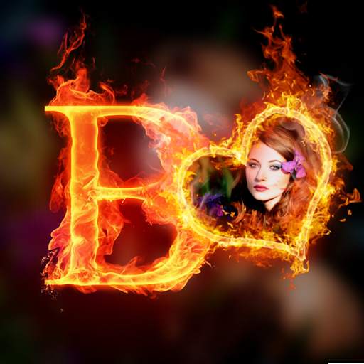 Fire Text Photo Frame screenshot 1