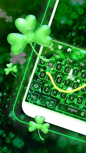 Glitter Green Clover Keyboard screenshot 1