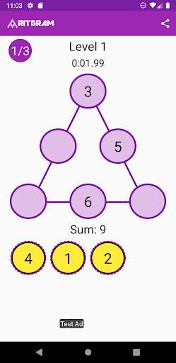 Magic Triangles - Math Puzzles - Aritgram screenshot 1