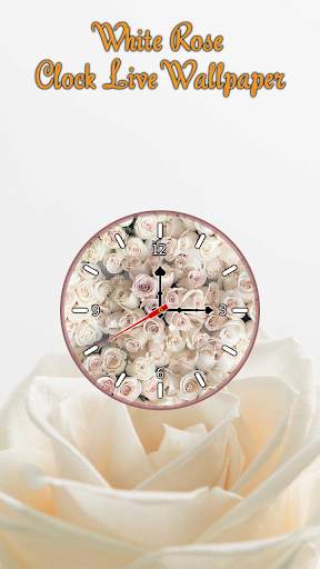 White Rose Clock Live Wallpaper - Clock Wallpaper screenshot 2