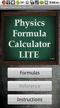 Physics Formula Calc LITE screenshot 1