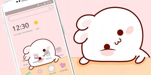 Adorable Pink Cartoon Bunny Theme screenshot 4