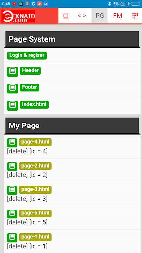 exnaid website maker screenshot 2