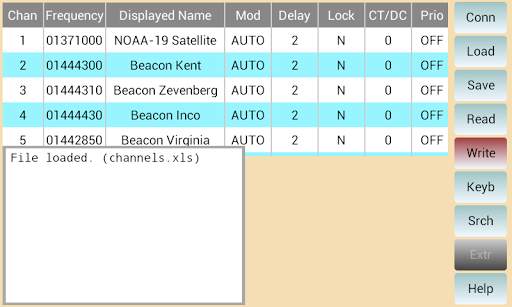 RadioScanUBC125 USB OTG screenshot 1