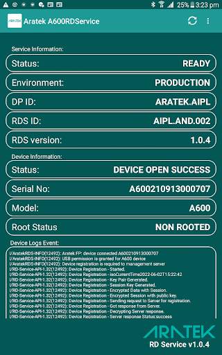 Aratek A600 RD Service screenshot 6