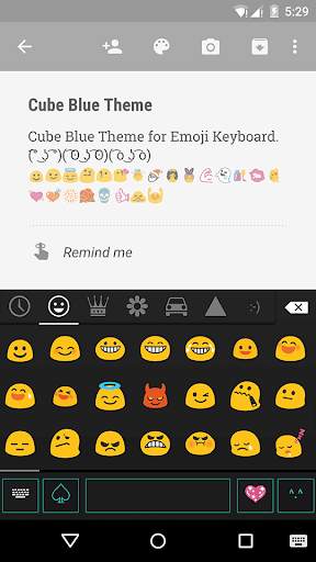 Blue Neon Emoji Keyboard Skin screenshot 2