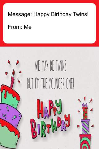 Happy Birthday Twins Card 1 تصوير الشاشة