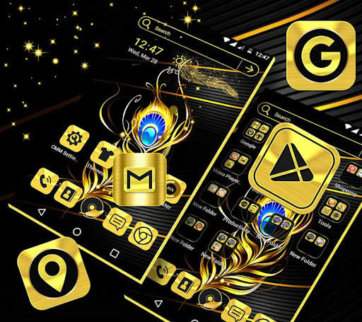 Gold Feather Launcher Theme screenshot 1