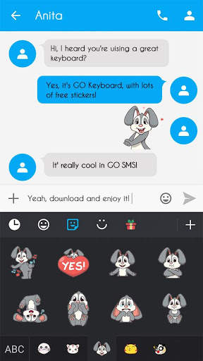 GO Keyboard Sticker Bunny स्क्रीनशॉट 2