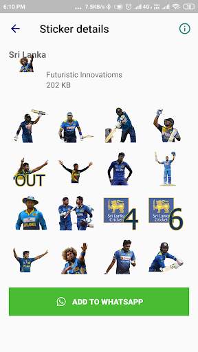 Cricket World Cup Stickers for Whatsapp screenshot 4