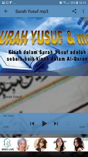 Surah Yusuf & mp3 скриншот 4