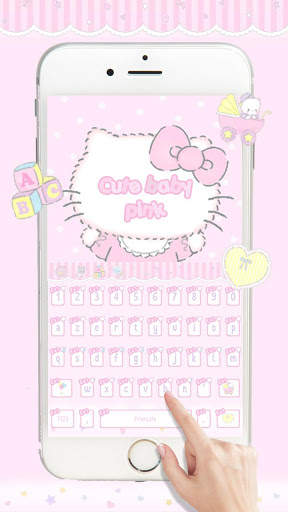 Cute baby Kitty pink keyboard screenshot 1