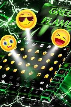 Green Flame Keyboard Theme 2 تصوير الشاشة