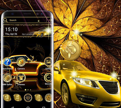 Golden Car Launcher Theme screenshot 3